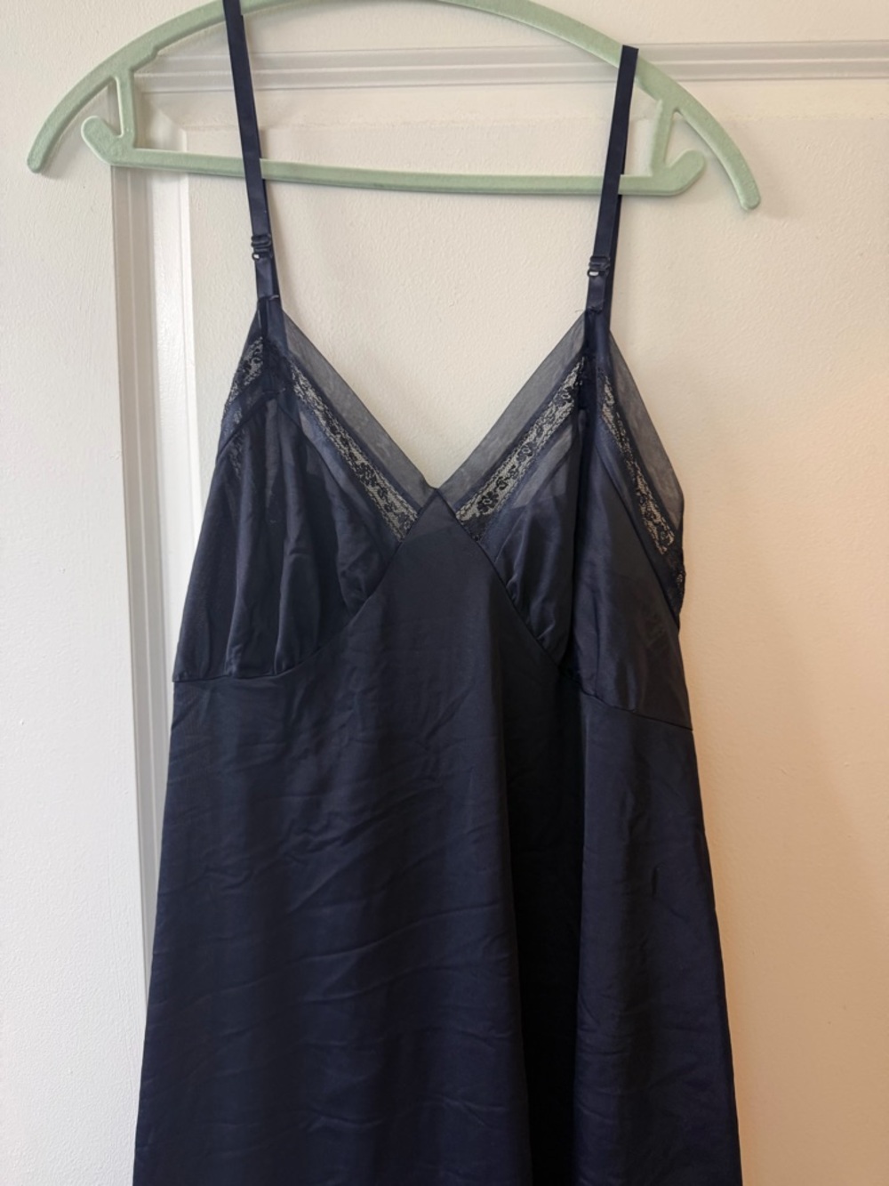 Women's Navy Lace-Trim Slip Dress - Picture 2 of 4